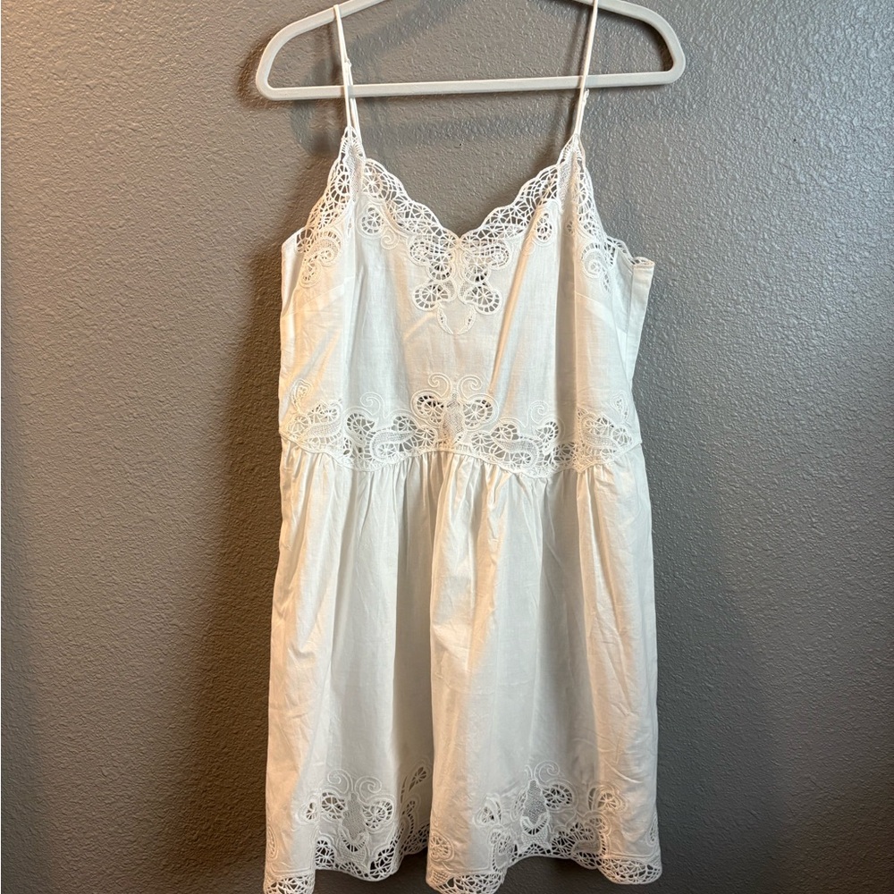 H&M White Lace Trim Dress Size M